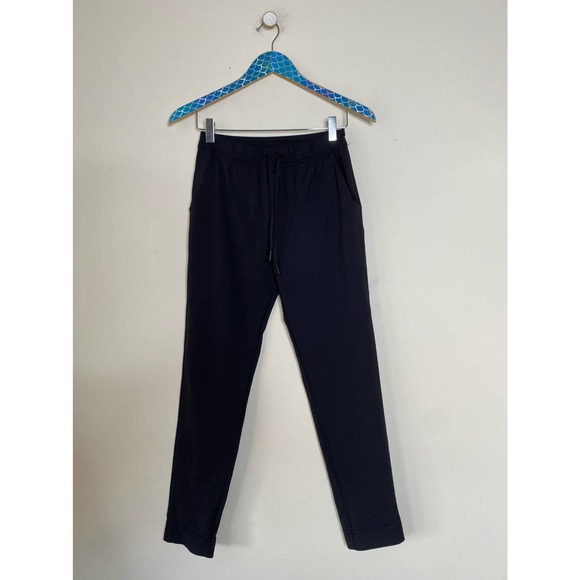 LULULEMON Black Drawstring Slim Fit Athleisure Pants Size 4 - Picture 7 of 7
